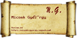 Micsek György névjegykártya